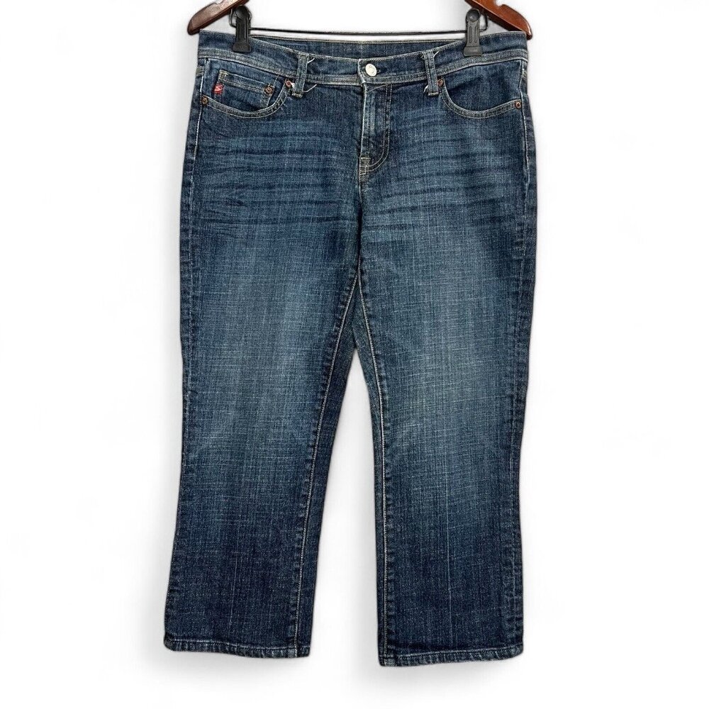 Seven7 Jeans Women 32 Blue Cropped Medium Wash Mid Rise Denim Cotton Casual